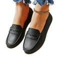 thumbnail image 1 of BinBiL Shoes Loafers for Women Classic Leather Loafers Casual Slip-On Boat Shoes ComfortWalking Moccasins Soft Sole Shoes Black 8.5(41), 1 of 6