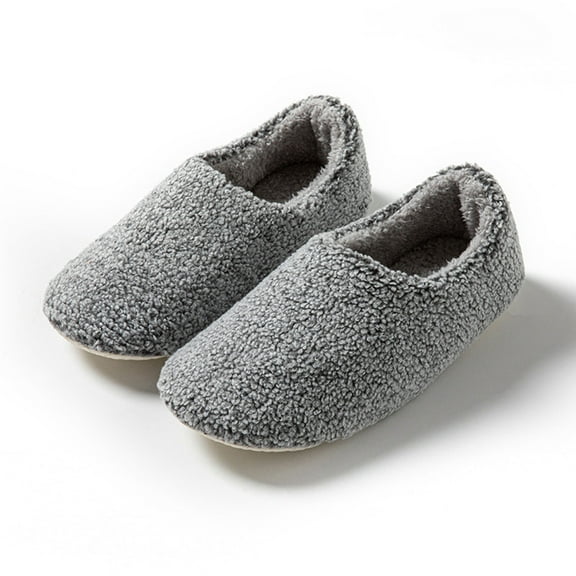 BinBiL Slippers Winter Womens Mens Fluffy Plush Slippers House Slippers Cuddly Warm Shoes Indoor Outdoor Girls Women Gray-A 40