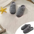 thumbnail image 1 of BinBiL Slippers Winter Womens Mens Fluffy Plush Slippers House Slippers Cuddly Warm Shoes Indoor Outdoor Girls Women Gray-G 42-43, 1 of 7