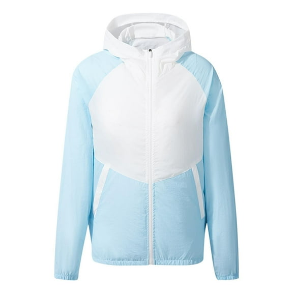 BinBiL Summer Cooling Fan Jacket USB Sun Protective Quick Dry Hiking Jackets Men Women Air Conditioning Fishing Coat Blue L(L)