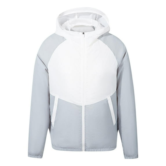 BinBiL Summer Cooling Fan Jacket USB Sun Protective Quick Dry Hiking Jackets Men Women Air Conditioning Fishing Coat Gray XL(XL)