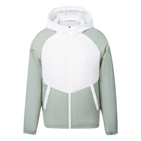 BinBiL Summer Cooling Fan Jacket USB Sun Protective Quick Dry Hiking Jackets Men Women Air Conditioning Fishing Coat Green L(L)