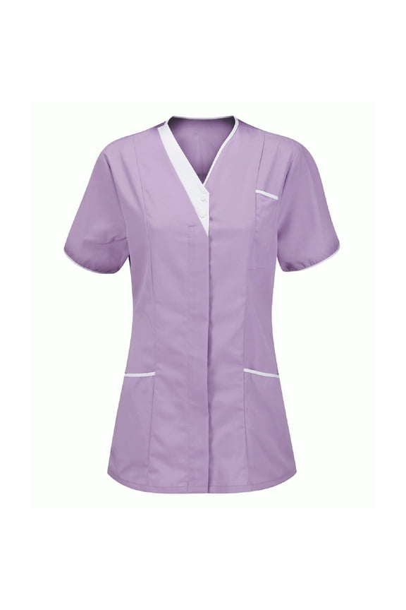 Tank top for women Scrub Tops for Women - Soft Stretch Mandarin Collar Oversized Fit Scrub Shirts Pink 12(XL)