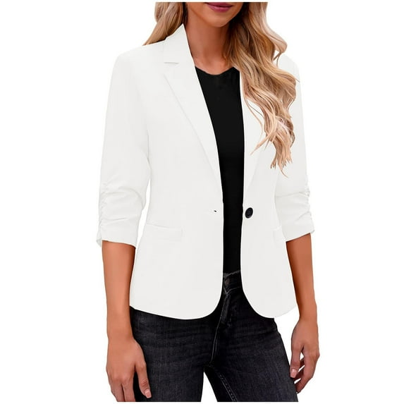 BinBiL Women Cardigan ClearanceWomens Casual Blazers Open Front Long Sleeve Work office Jackets Blazer