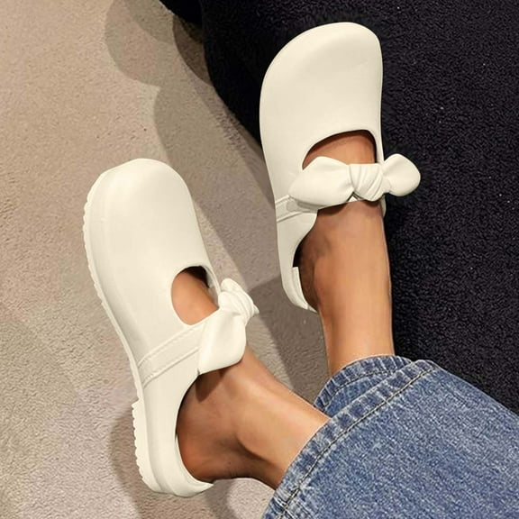 BinBiL Women's Classic Garden Clogs,Thick-Soled Non-Slip Baotou Casual Slip-On Water Sandals,Lndoor and Outdoor Beach Slippers. White 40