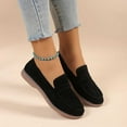 thumbnail image 1 of BinBiL Womens Black Chunky Low Heel Pumps Suede Dress Flats Shoes Comfortable Work Loafers Business office Shoes Black 6.5(38), 1 of 7