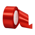thumbnail image 1 of BinKFF 1.57 Inch x 25Yards Wide Red Satin Ribbon Solid Fabric Large Ribbon for Cutting Ceremony Kit Chair Sash Table Hair Car Bows Sewing Craft Gift Wrapping Wedding Party Decoration, 1 of 3