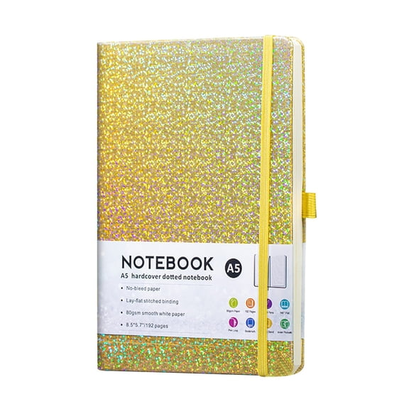 BinKFF 1 Pack Glitter Notebook, Women Spiral Notebook 8.3 Inch x 5.7 Inch Journal Notebook 160 Pages College Ruled Writing Notepad for Women Office Home Gifts