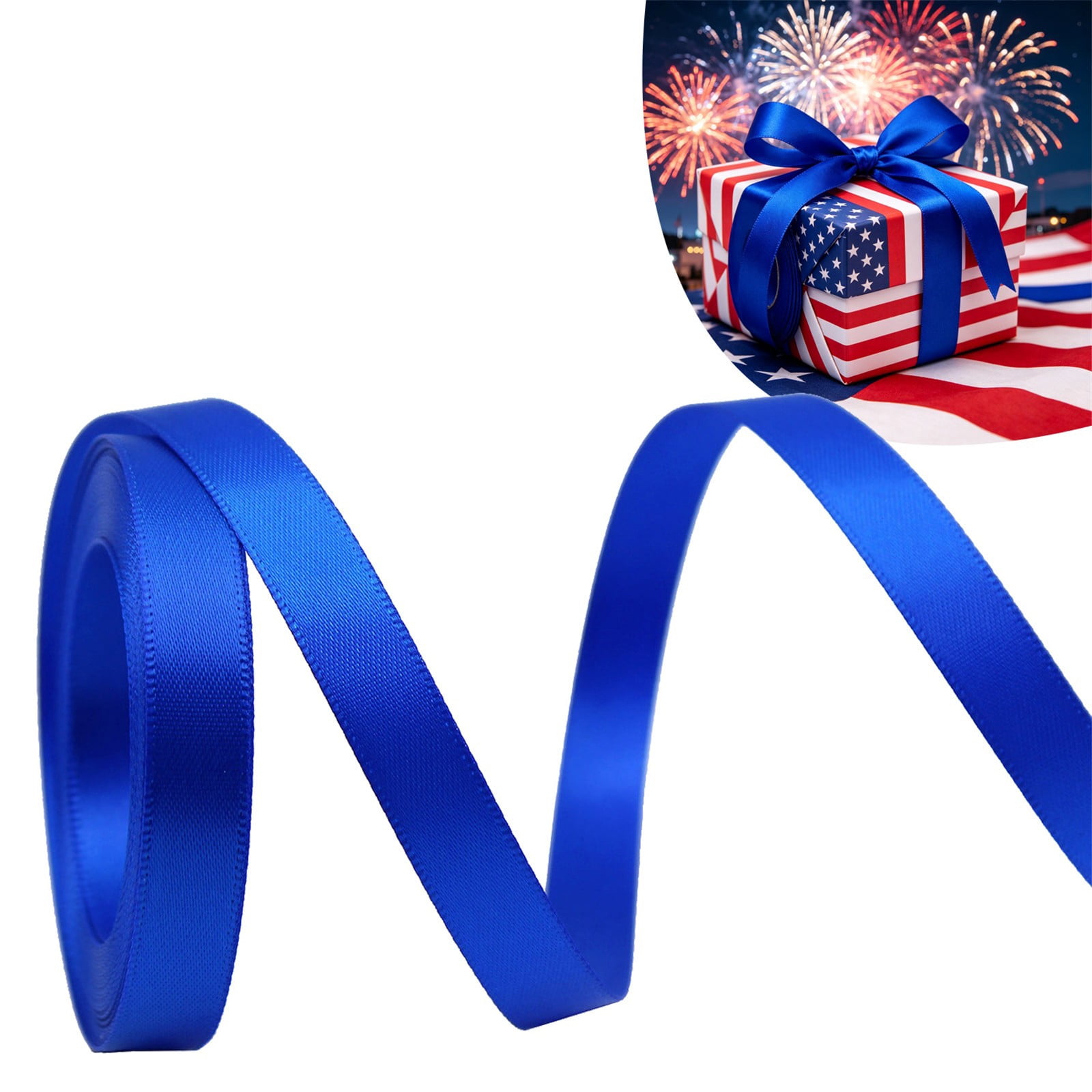 BinKFF 1 Rolls Patriotic Memorial Day Ribbons, 0.4