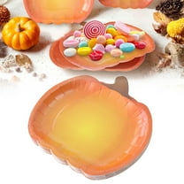 BinKFF 10 Count Fall Pumpkin Paper Plates Fall Disposable Plates Autumn Party Tableware Orange Dinner Plates for Thanksgiving Holiday Dining Kitchen Party Supplies (9 Inch) ﻿