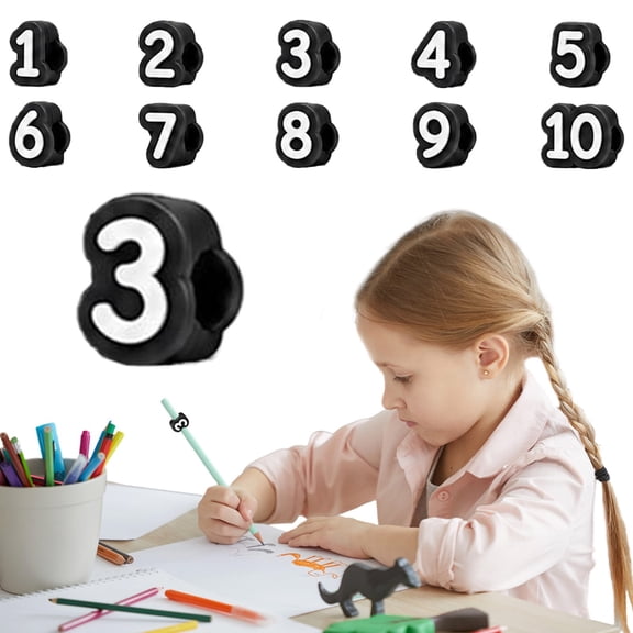 BinKFF 10 Pcs Numbered Pencil Toppers 1-10,Reusable Classroom Pencil Labels for Teachers, Pencil Tracking Markers for Supply Stations and School Organization