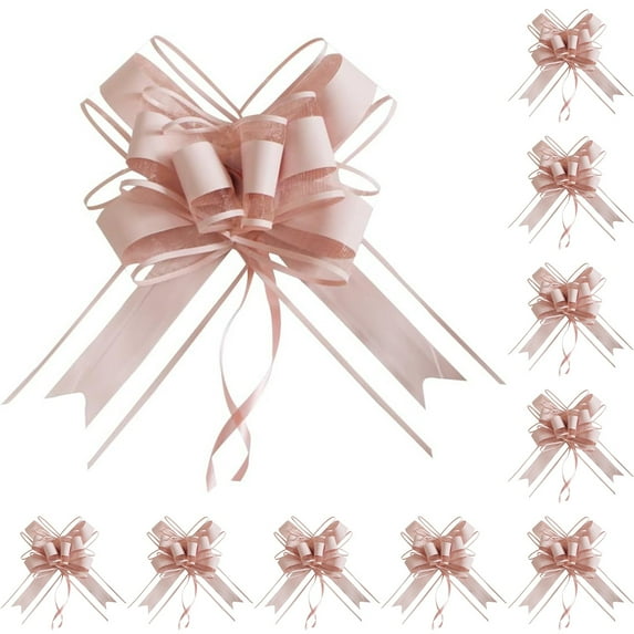 BinKFF 10 Pieces 8.5 Inch Pull Bows Gift Wrapping Ribbon Pull Bows for Christmas Wedding Baskets Valentine Multicolor Wrap Accessory for Gift Present Holiday Decor