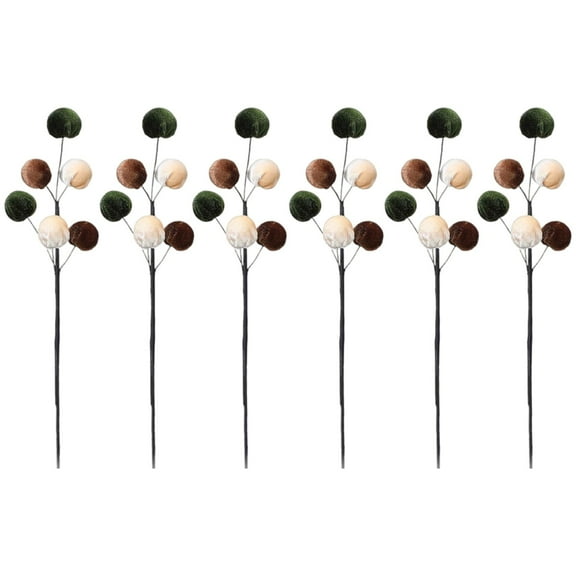 BinKFF 12 Inch Christmas Tree Picks Velvet Christmas Ornaments Spheres Ball Pick Velvet Xmas Tree Branches Hanging Decoration Wreath Home Office Party Ornament