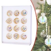 BinKFF 12 Pcs Christmas Hanging Glass Ball Ornaments Multicolor Christmas Tree Decorations Decorative Glass Balls for Xmas Tree Party Decoration Wedding, 0.9 inchs