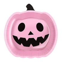 BinKFF 12Pcs Halloween Pumpkin Paper Plates Cute Grimace Pumpkin Shape Disposable Plates 9 Inch Halloween Colorful Tableware for Birthday Holiday Party Decor Supplies