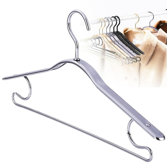 BinKFF 14.9" Premium Aluminum Coat Hangers, Wardrobe Organizer, Extra Smooth & Durable Metal Shirt Dress Hanger, Light & Sturdy Metal Rack for Jacket Trouser Pant Slack