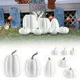 thumbnail image 1 of BinKFF 16 Pcs Assorted Sizes Artificial Pumpkins, Large Black Fake Pumpkin Fall Decor for Autumn Harvest Thanksgiving Halloween Decoration Faux Pumpkins for Outdoor Decorating, 1 of 5