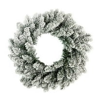 BinKFF 19.7 Inch Christmas Wreath for Front Door, Artificial Snow Flocked Wreath, Silver Winter Wreath for Fireplace Windows Wall Table Centerpiece Indoor Outdoor Xmas Decor