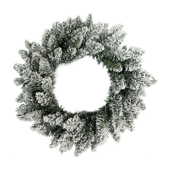 BinKFF 19.7 Inch Christmas Wreath for Front Door, Artificial Snow Flocked Wreath, Silver Winter Wreath for Fireplace Windows Wall Table Centerpiece Indoor Outdoor Xmas Decor