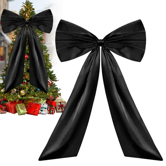 BinKFF 23 x 44 Inches Christmas Extra Large Velvet Bows Christmas Tree Topper Decor Giant Xmas Tree Toppers Bows for Home Wreath Wall Backdrop Birthday Wedding Party Decorations