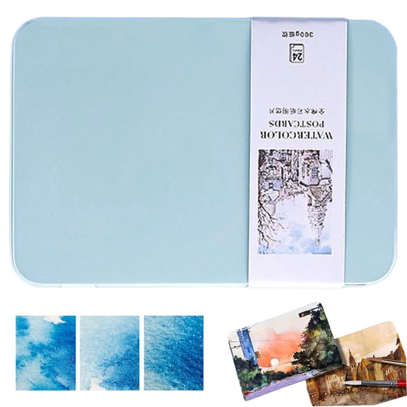 BinKFF 24 Sheets 4.3x6.3 Watercolor Postcards, Blank Postcards Watercolor Paper Cards Art Supplies Valentine Gifts for Painting, DIY, Mailing, Invitations, Greeting Cards