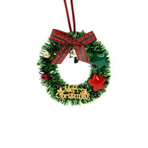 BinKFF 3'' Mini Christmas Wreaths with Bows Miniature Christmas Wreath Artificial Dollhouse Decoration Christmas Tree Hanging Ornaments for Christmas Crafts and Decorations