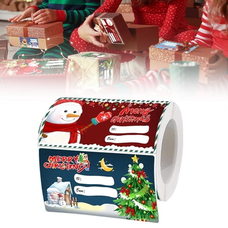BinKFF 300 Pcs Christmas Gift Tags Stickers,Christmas Holiday Stickers for Xmas Gifts Wrapping, Self-Adhesive Name Tag,Christmas Labels Gift Tags for Christmas Presents Holiday Decorations