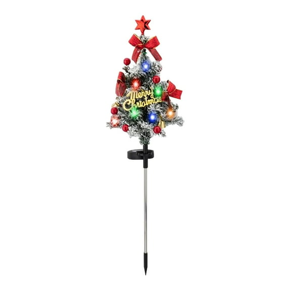 BinKFF 31.5'' Mini Artificial Christmas Tree with LED Lights, Pre-Lit Snow Flocked Xmas White Trees, Christmas Porch Decorations Small Fake Trees for Outdoor, Home, Porch & Yard