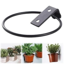 BinKFF 4/5/6/8 Inch Flower Pot Holder Ring Wall Mounted, Metal Planter Hanger, Flower Pot Hangers, Matte Black Hanging Plant Holder for Home, Garden, Indoor, Outdoor