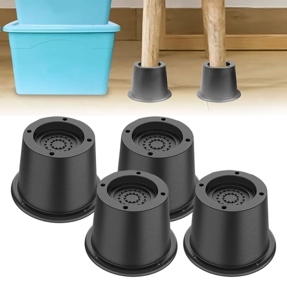 BinKFF 4/6 Pack Furniture Risers Black Bed Risers 2.3 inch, Bed Lifts Risers for Sofa, Couch, Desk, Heavy Duty Bed Frame Risers Table Leg Extenders Supports Up to 1,300 Lbs