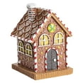 thumbnail image 1 of BinKFF 4.7 Inch Lighted Brown & White Gingerbread House - Decorative Elegant Light Up Faux Candy Christmas Village House Tabletop Decoration w/Timer Xmas Home Decor, 1 of 9