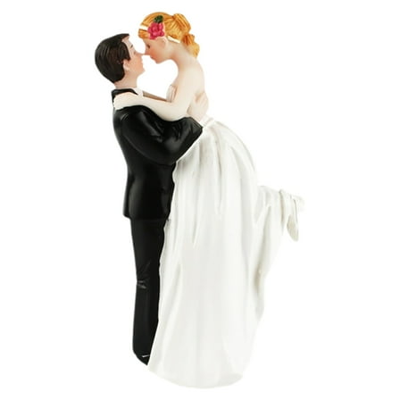 BinKFF 5.5" Bride Groom Wedding Cake Topper, Resin Couple Statue Decorative Figurine, Vintage Cake Toppers for Anniversaries, Engagement Parties, Bridal Showers, Wedding Cake Decoration