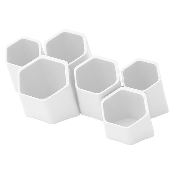 BinKFF 6 Cup Splicing Clips Pen Holder, Dual-Purpose Pencil Pen Holder for Desk, Modular 65° Desk Organizer for Markers, Pencils, and Pens - Ideal for Office, Home Use