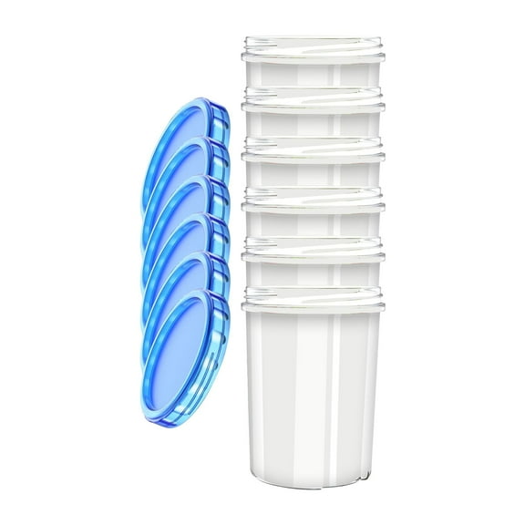 BinKFF 6 Pack-Freezer Storage Containers,Airtight Plastic Food Storage Containers with Twist Top Lids, Soup, Meal Prep Containers |Stackable | Leakproof | Microwave/Dishwasher Safe