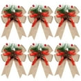 thumbnail image 1 of BinKFF 6 Pieces Christmas Bows with Pine Cones Pine Needles Xmas Buffalo Plaid Bows Black White Plaid Ribbon Christmas Tree Wreath Decoration for Xmas Parties Indoor Outdoor Crafts DIY Decor, 1 of 8