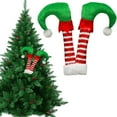 thumbnail image 1 of BinKFF 9.5'' Elf Legs for Christmas Tree Christmas Elf Stuffed Legs Stuck Tree Topper Decorations for Xmas Holiday Indoor Outdoor Decor Party Ornaments and Decorations, 1 of 3