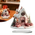 thumbnail image 1 of BinKFF Acrylic Christmas Village Desktop Ornament Gingerbread House Christmas Village Collectible Buildings Figurines Ceramic Shop House for Holiday Xmas Decor Gift, 1 of 8