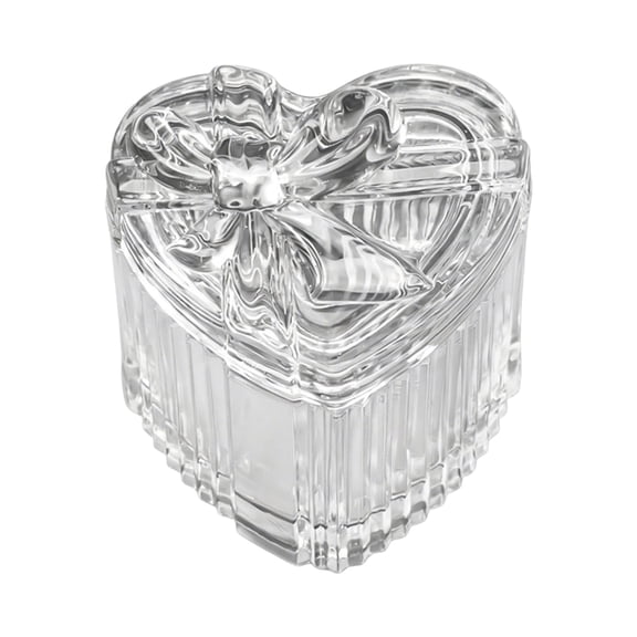 BinKFF Airtight Glass Jars Decorative Jars, Jar of Hearts Cute Cookie Jar Decorative Jars with Lids Candy Jars for Candy Buffet Heart Shaped Lid (Grid Textured)