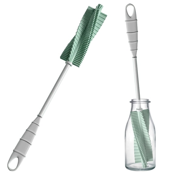 BinKFF Baby Bottle Cleaning Brush, Bottle Brush and Rotatable Pacifier Cleaning Brush for Feeding Bottles, Portable 360-degree Scrubbing Tool with Soft Bristles for New Borns
