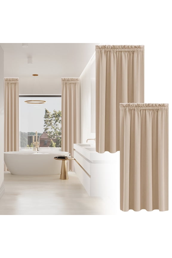 Blackout Curtains for Bedroom 63 Inch Length 1 Panels Set, Solid Thermal Insulated Room Darkening Rod Pocket Window Treatment Curtains Blackout Drapes, W40 x L63 Inch