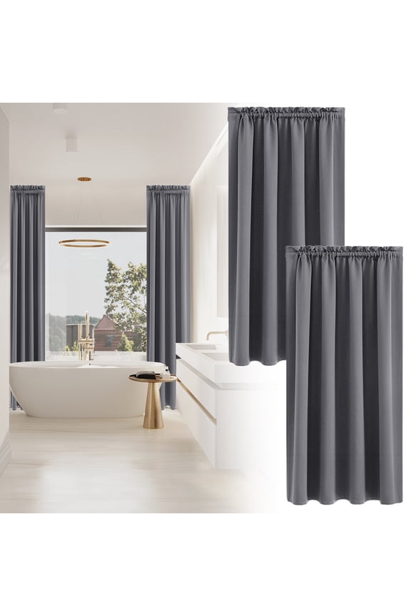 Blackout Curtains for Bedroom 63 Inch Length 1 Panels Set, Solid Thermal Insulated Room Darkening Rod Pocket Window Treatment Curtains Blackout Drapes, W40 x L63 Inch