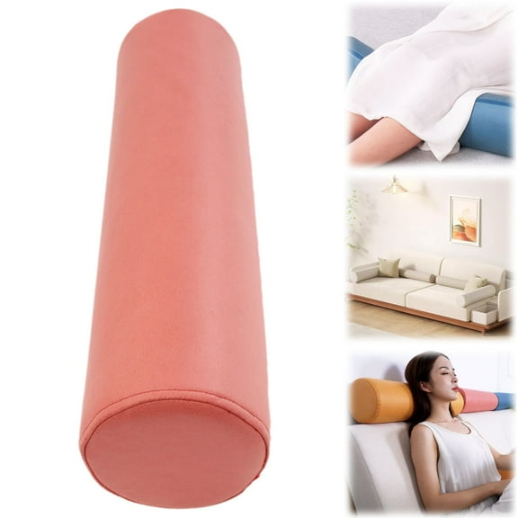 BinKFF Cervical Neck Roll Memory Foam Pillow, Bolster Pillow, Round Neck Pillows Support for Sleeping | Bolster Pillow for Bed, Legs, Back and Yoga | 3.9 Inch Diameter x 19.6 Inches Long