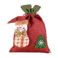 thumbnail image 1 of BinKFF Christmas Burlap Gift Bags with Drawstring Large Christmas Gift Bags Snowman Reindeer Santa Claus Sack Holiday Bags for Candy Treat Goodie Wrapping(11.8 x 7.8 Inch), 1 of 9