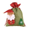 thumbnail image 1 of BinKFF Christmas Burlap Gift Bags with Drawstring Large Christmas Gift Bags Snowman Reindeer Santa Claus Sack Holiday Bags for Candy Treat Goodie Wrapping(11.8 x 7.8 Inch), 1 of 9