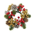 thumbnail image 1 of BinKFF Christmas Candle Rings Wreaths 8.6 Inch, Artificial Red Berries and Pine Needles Grass Small Christmas Pillars Candle Wreath for Xmas Rustic Wedding Party Table Centerpieces Decor, 1 of 7