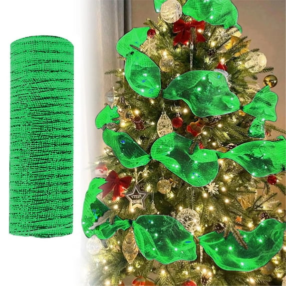 BinKFF Christmas Decorations - 10 Yards 10.2 inch Satin Ribbon, Fabric Ribbon Solid Color Perfect for Gift Wrapping, Wedding, Handmade Bows, Floral Bouquets and Party Decoration
