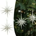 thumbnail image 1 of BinKFF Christmas Decorations - 2 Pcs Glitter Christmas Ornament 4.5 Inch Diameter Glitter Christmas Star Hanging Tree Ornaments Holiday Tabletop Decorations Xmas Party Decor Gift, 1 of 8