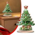 thumbnail image 1 of BinKFF Christmas Interior Decoration, 7.8 Inch Acrylic Christmas Tree Miniature Holiday Christmas Tree Figurines Tabletop Ornaments Table Centerpiece for Home Office Xmas Decor, 1 of 8