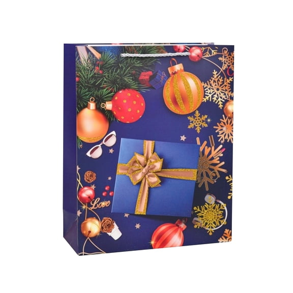 BinKFF Christmas Oversized Bags, Extra Large Christmas Gift Bags, Jumbo Xmas Holiday Tote Kraft Paper Bag Treat Shopping Wrapping Bag's for New Year Party Favors Supplies