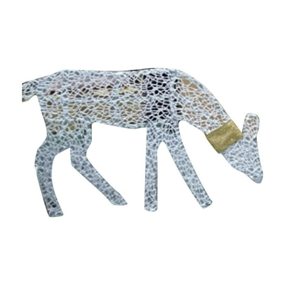 BinKFF Christmas Reindeer Outdoor, 31.9in Lighted Reindeer Outdoor Christmas Decor, 3D Rattan Deer Standing Twinkle Deer for Home Yard Patio Garden Outside Decorations